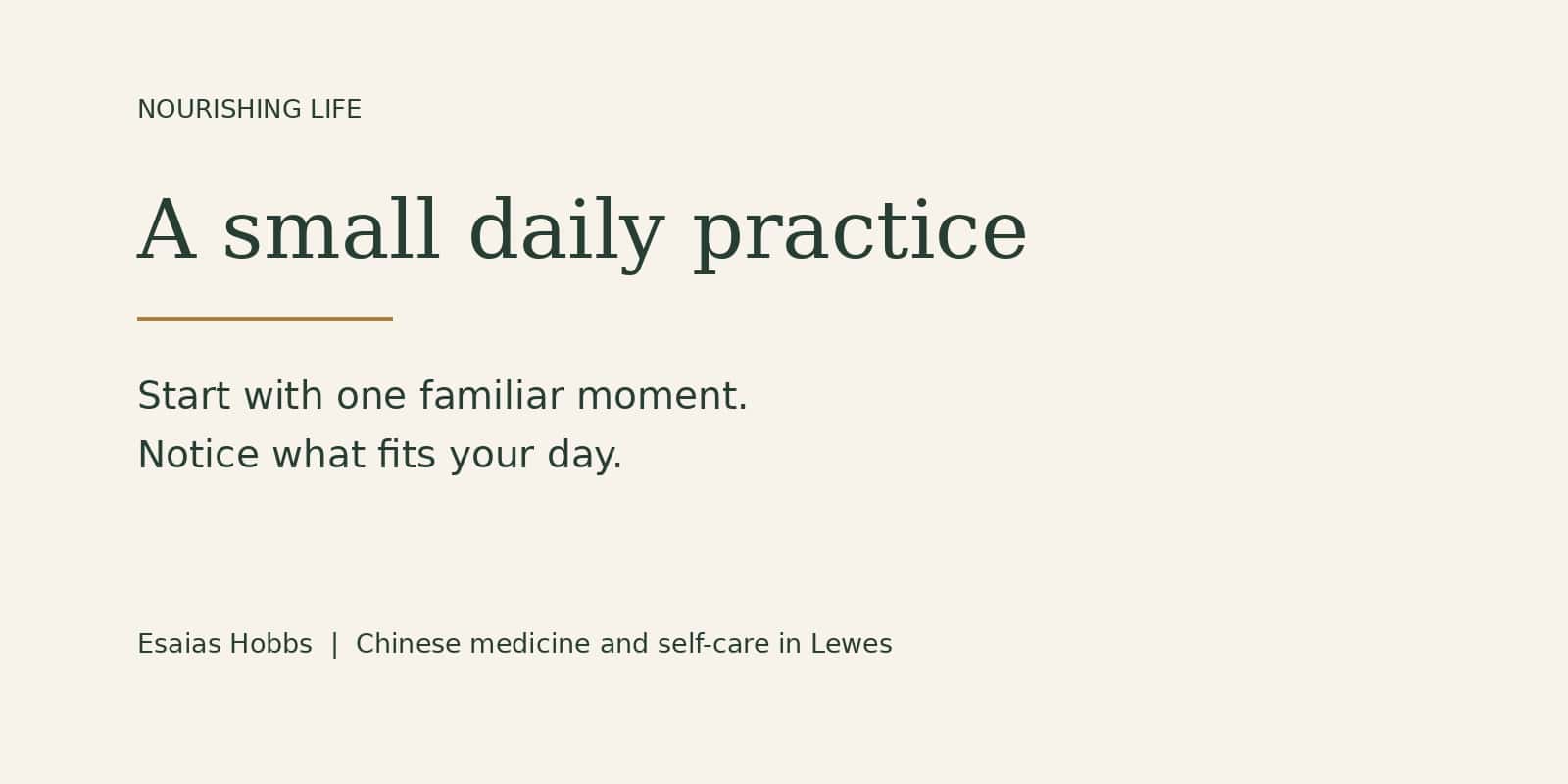 A small daily practice: start with one familiar moment and notice what fits your day.